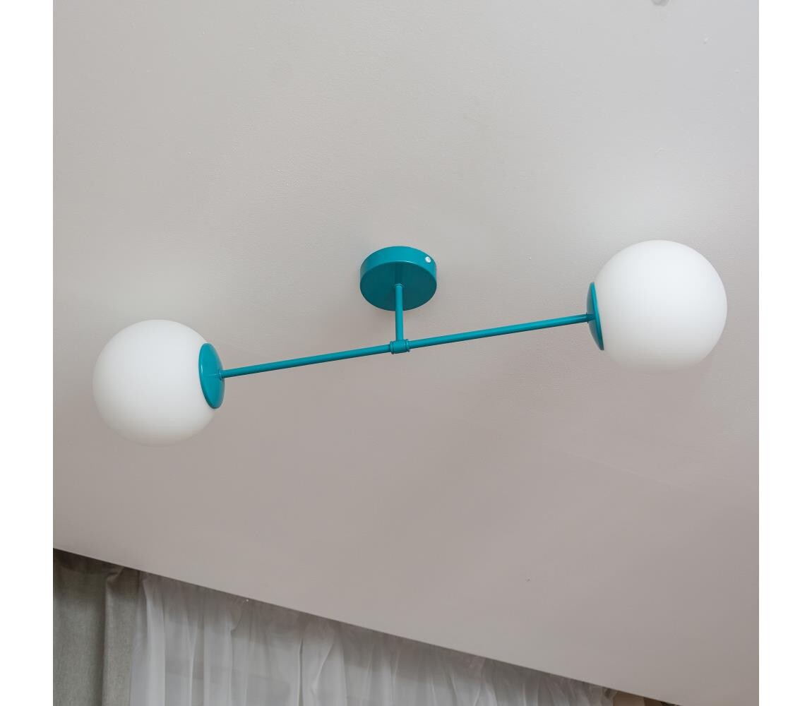 Přisazený lustr MOON 2xE27/15W/230V tyrkysová