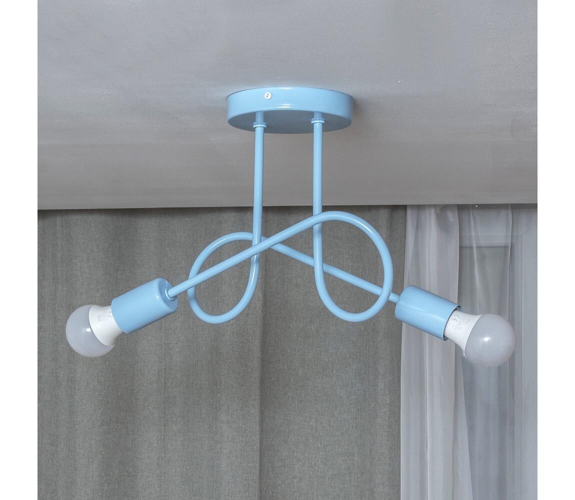 Přisazený lustr OXFORD 2xE27/15W/230V modrá