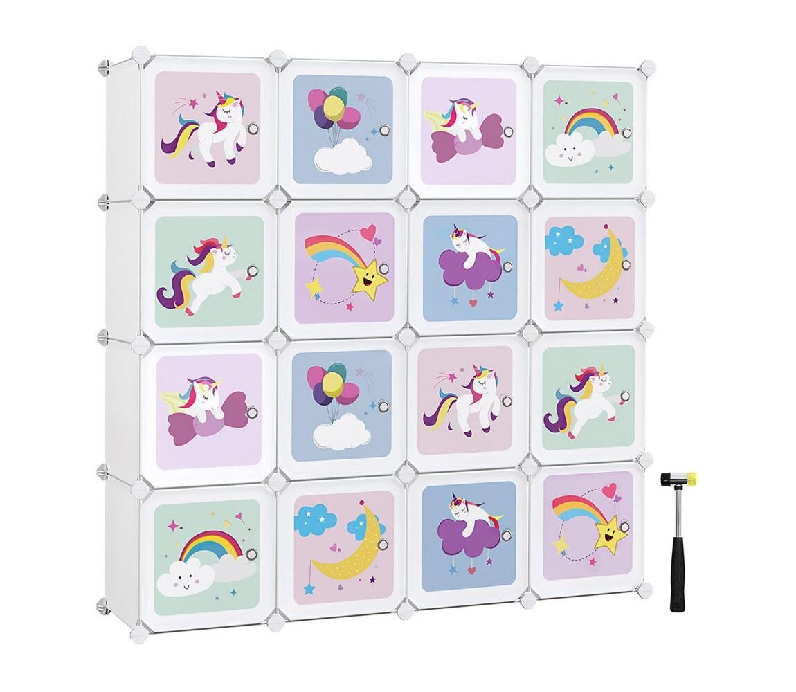 Dětská modulární skříňka s úložnými boxy ANET pestrobarevná