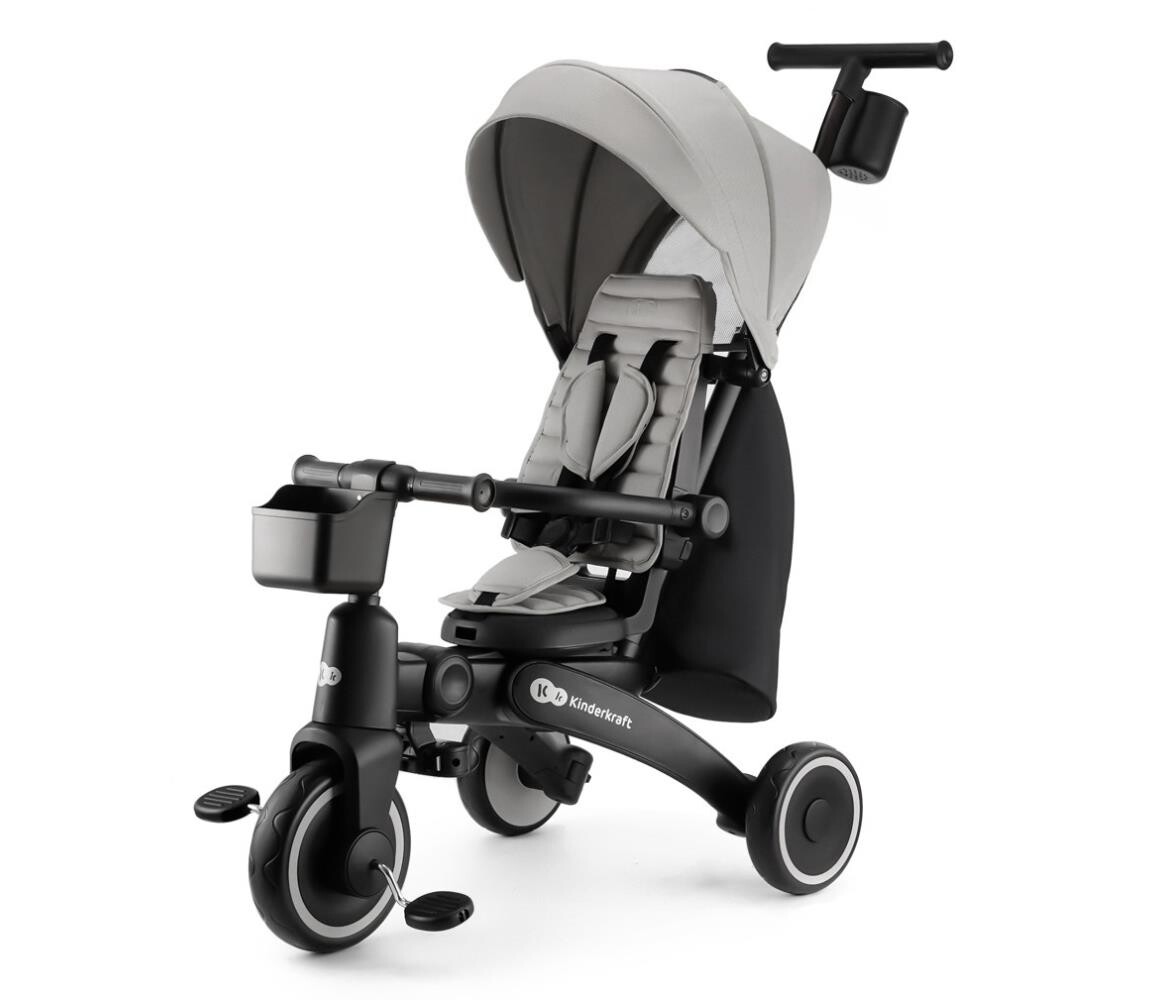 Kinderkraft KINDERKRAFT - Dětská tříkolka 4v1 JAZZ 2 šedá