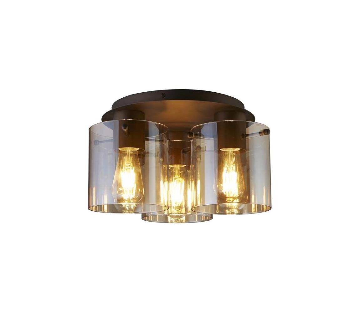 Searchlight Searchlight 88911-3MO - Stropní svítidlo SWEDEN 3xE27/60W/230V pr.39 cm hně/kouř
