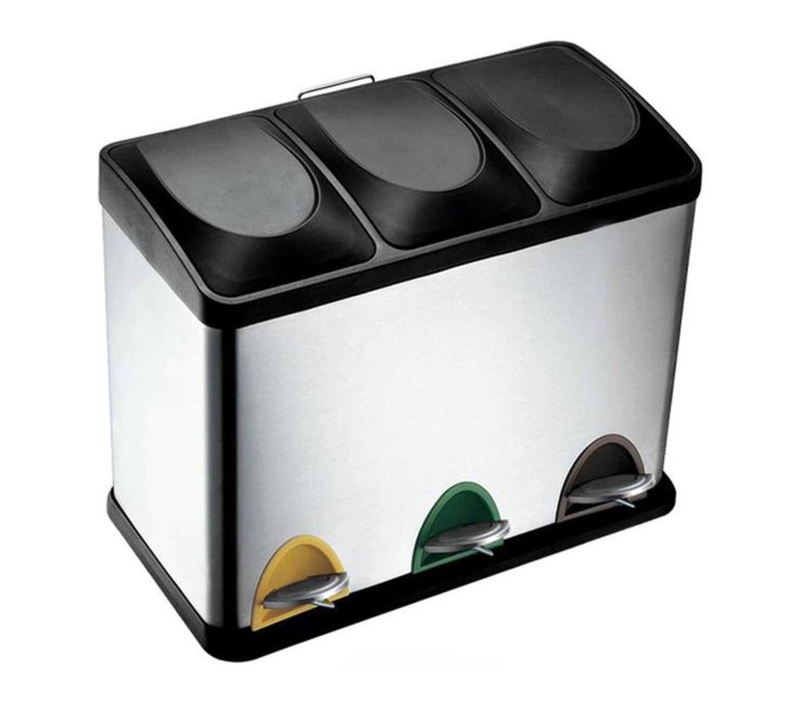 UTC Odpadkový koš na tříděný odpad 24 l černá/nerez