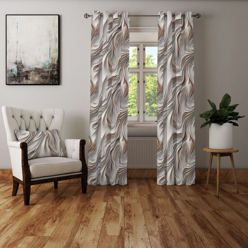 Zatemňovací dekorační závěs nebo látka, Blackout , Vlny , 150 cm 150 cm