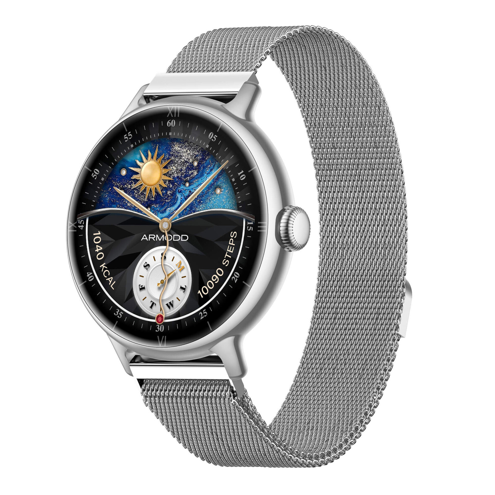 ARMODD Candywatch 5 GPS stříbrná s kovovým řemínkem