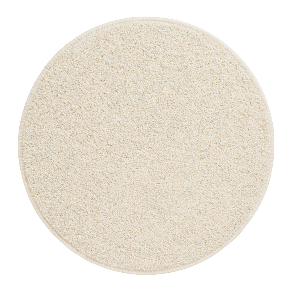 Kusový koberec Velur Ultra bílý kruh, 60x60 (průměr) kruh, bílá, ložnice, AladinWorld Expres