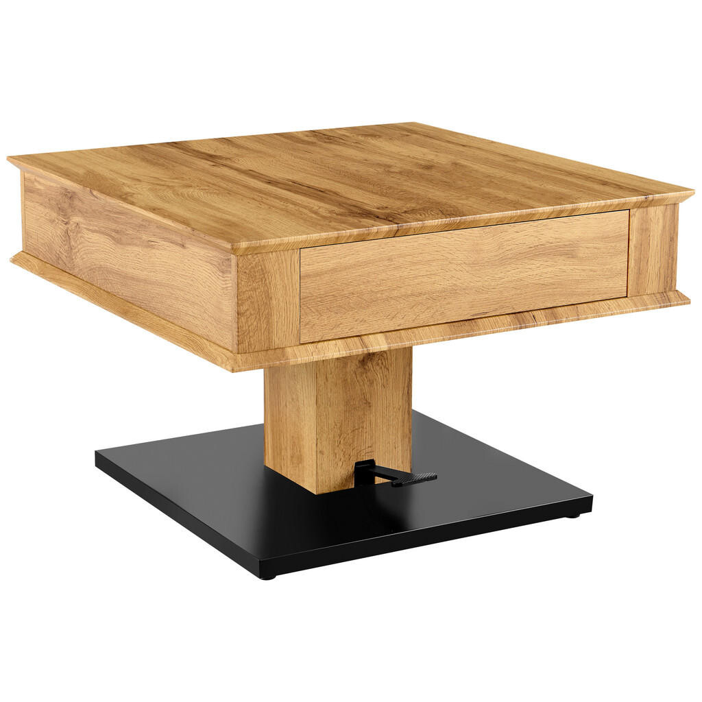 Carryhome KONFERENČNÍ STOLEK, černá, barvy dubu, kov, papír, kompozitní dřevo, 70/70/68 cm