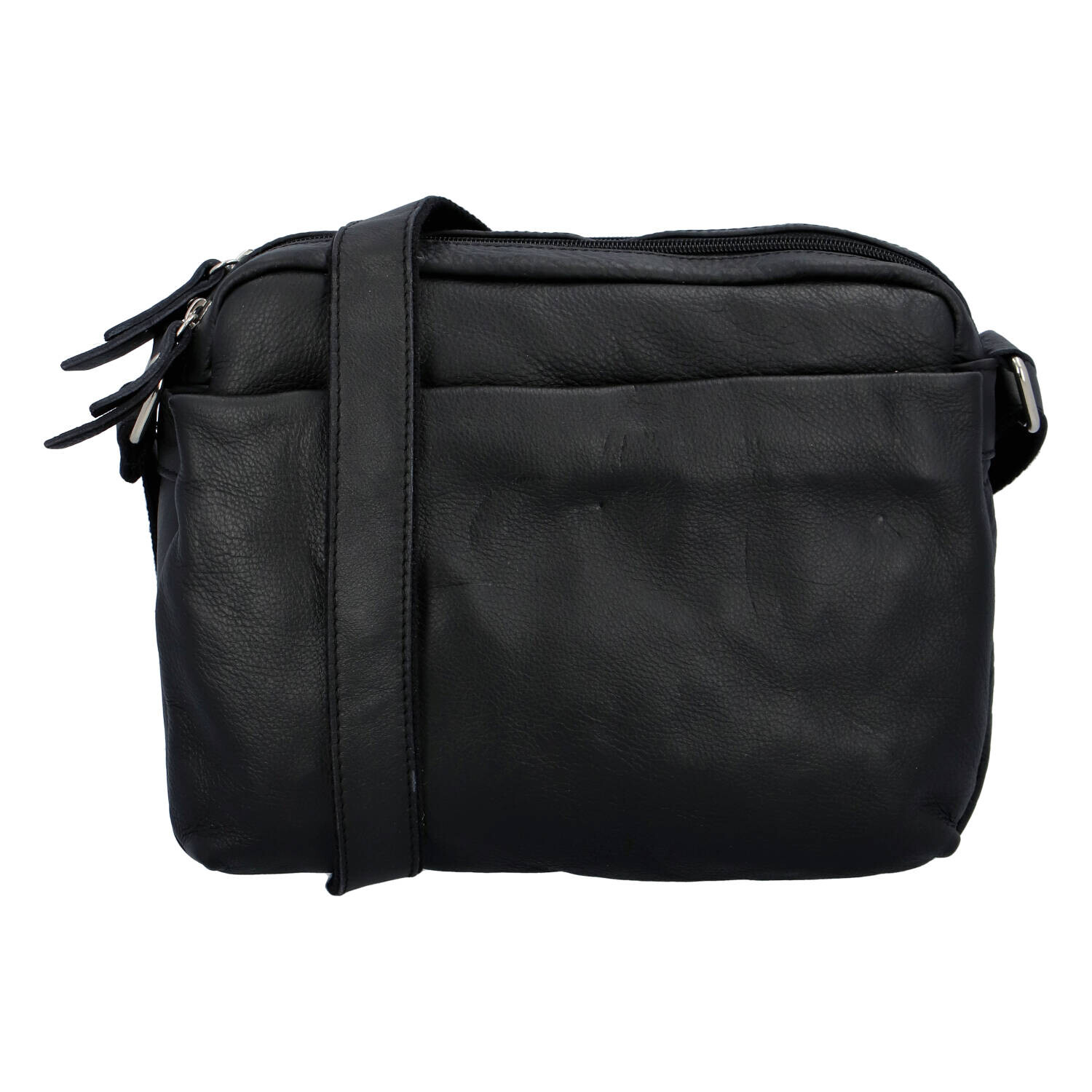 Dámská kožená kabelka přes rameno černá - Delami Kaeli černá