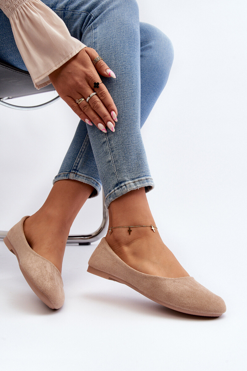 PE1 Dámské semišové baletky béžové Lasota