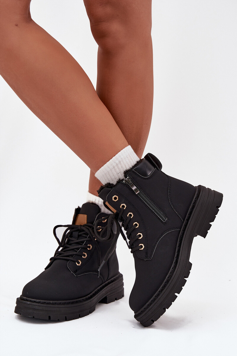 Boto Dámské Zateplené Boty Na Zip Černé Tharika