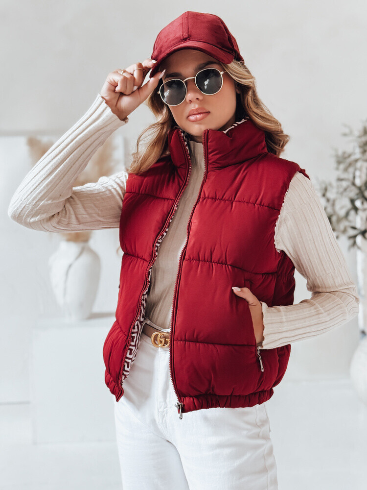 Kamizelka damska pikowana URBANELLE bordowa Dstreet