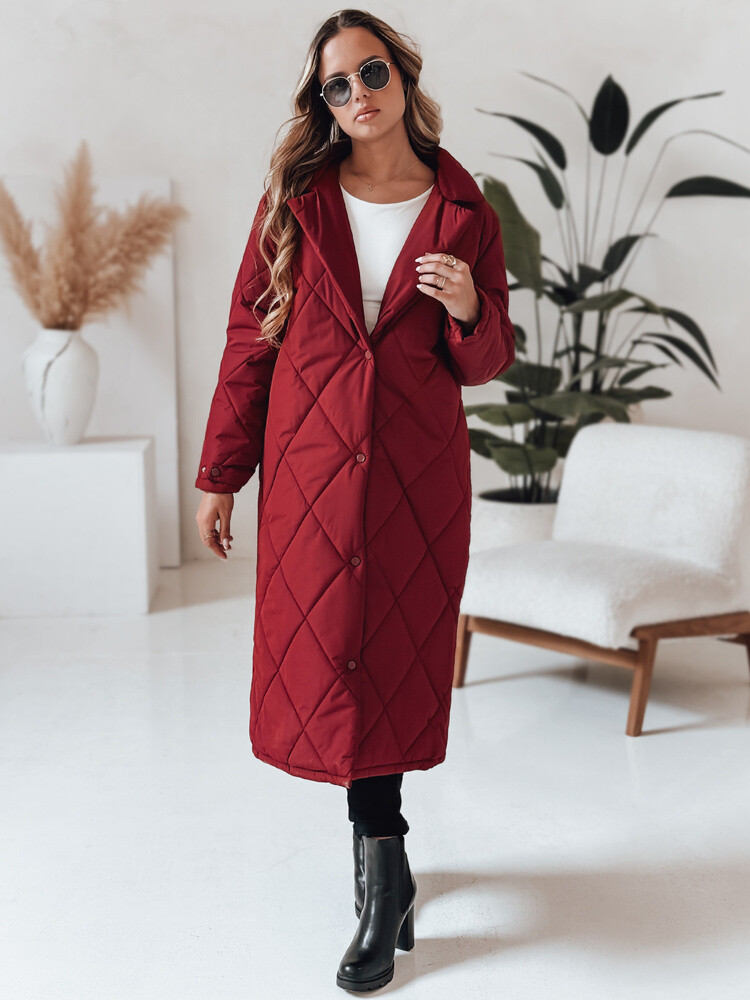 Kurtka zimowa damska WARMISSA pikowana bordowa Dstreet