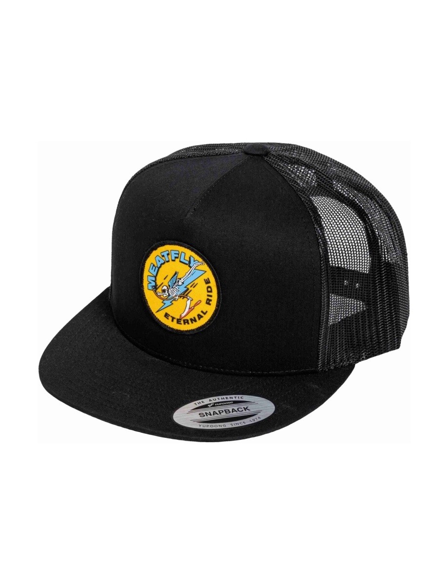 Kšiltovka meatfly thunderbolt trucker černá/žlutá one size