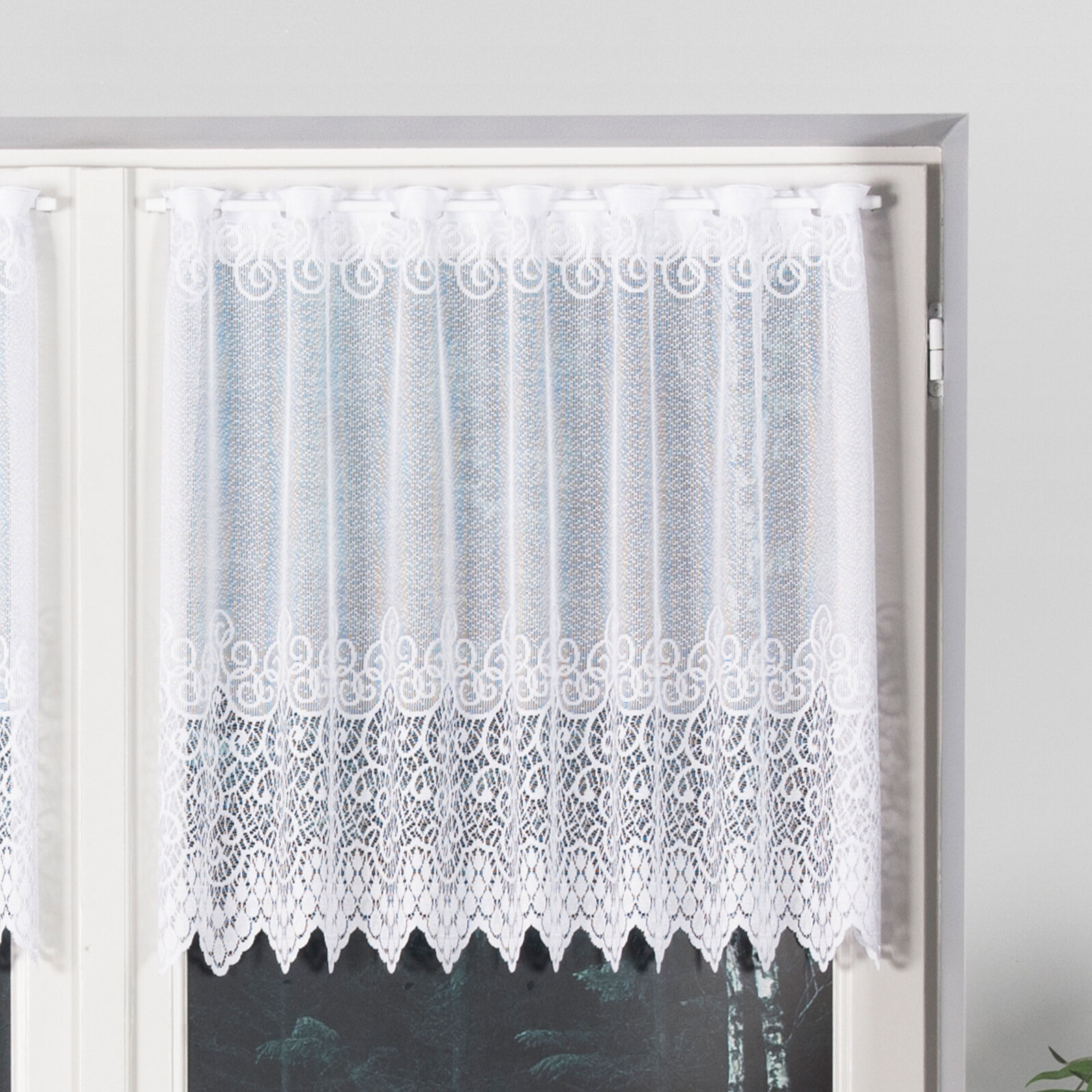 Dekorační metrážová vitrážová záclona VIOLETTA bílá výška 80 cm MyBestHome