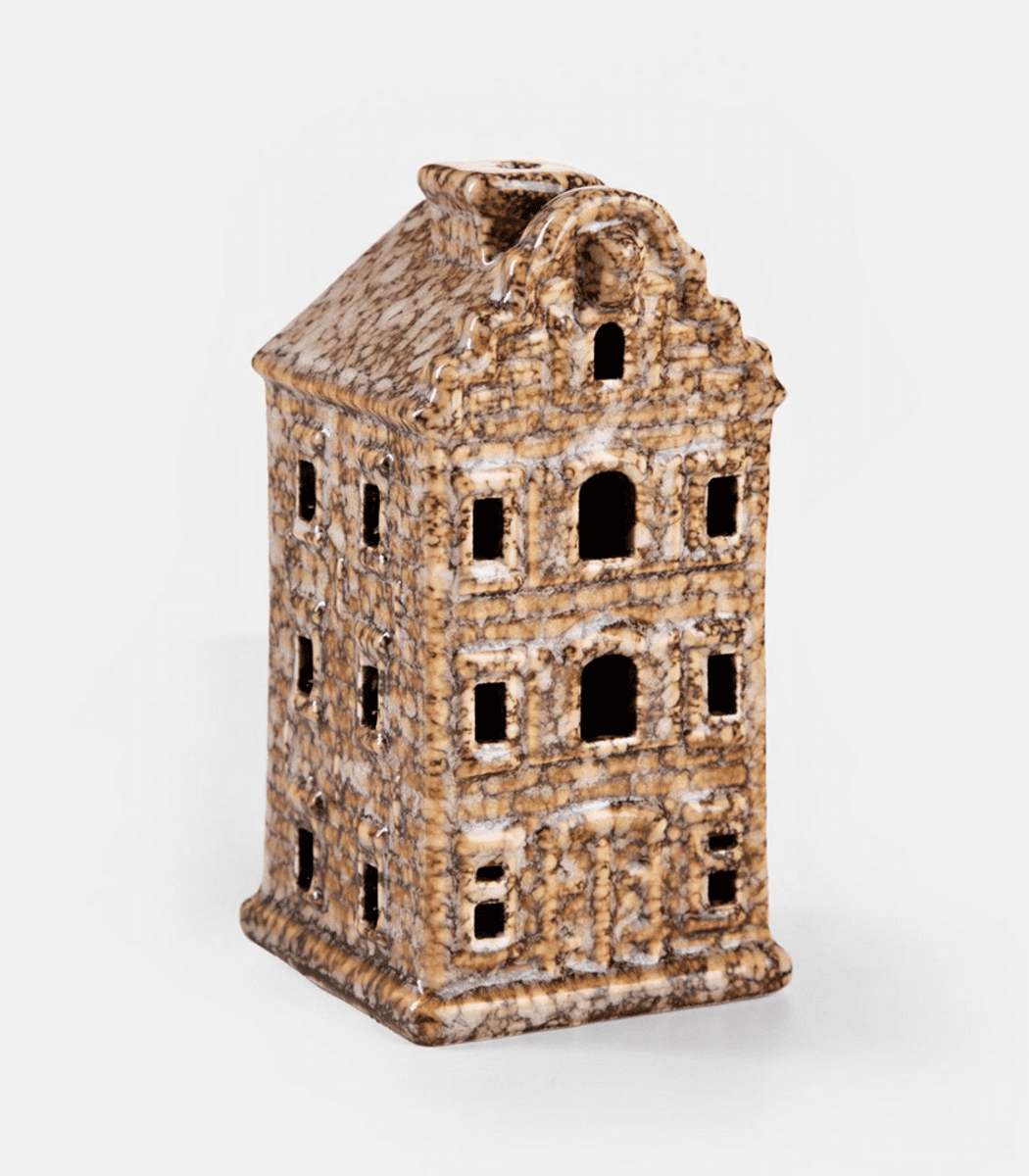 LED dům | CRISPO | keramika hnědá | 7x7x14 cm | 706783