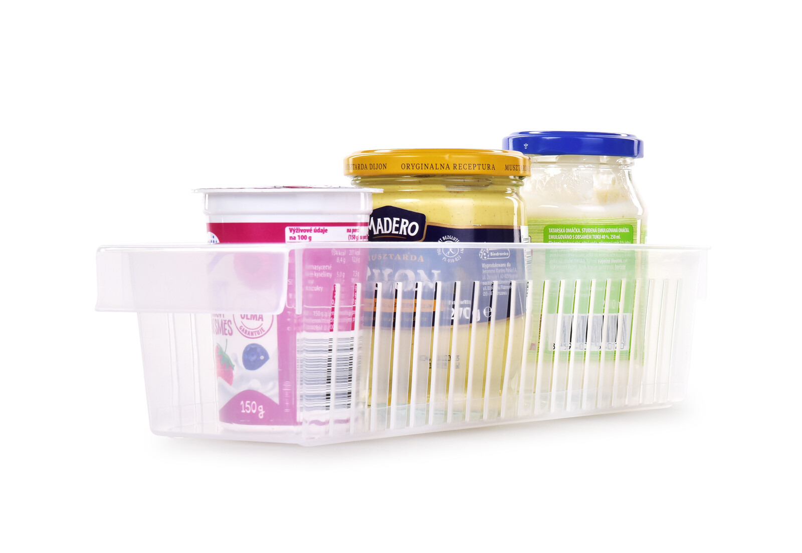 FRIGO | organizér do lednice | šířka 8,5 cm | transparentní úložný box