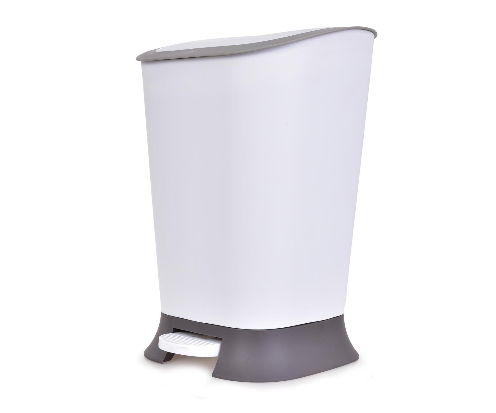 PRAKTIK | 7 L | nášlapný odpadkový koš s víkem bílý