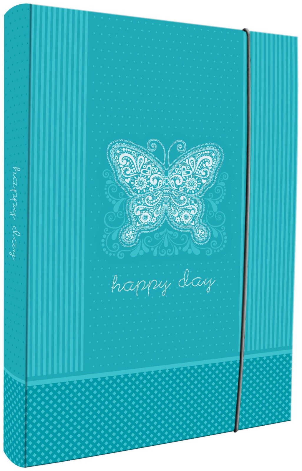 Concorde Box na sešity A4 - s gumou, motiv HAPPY DAY