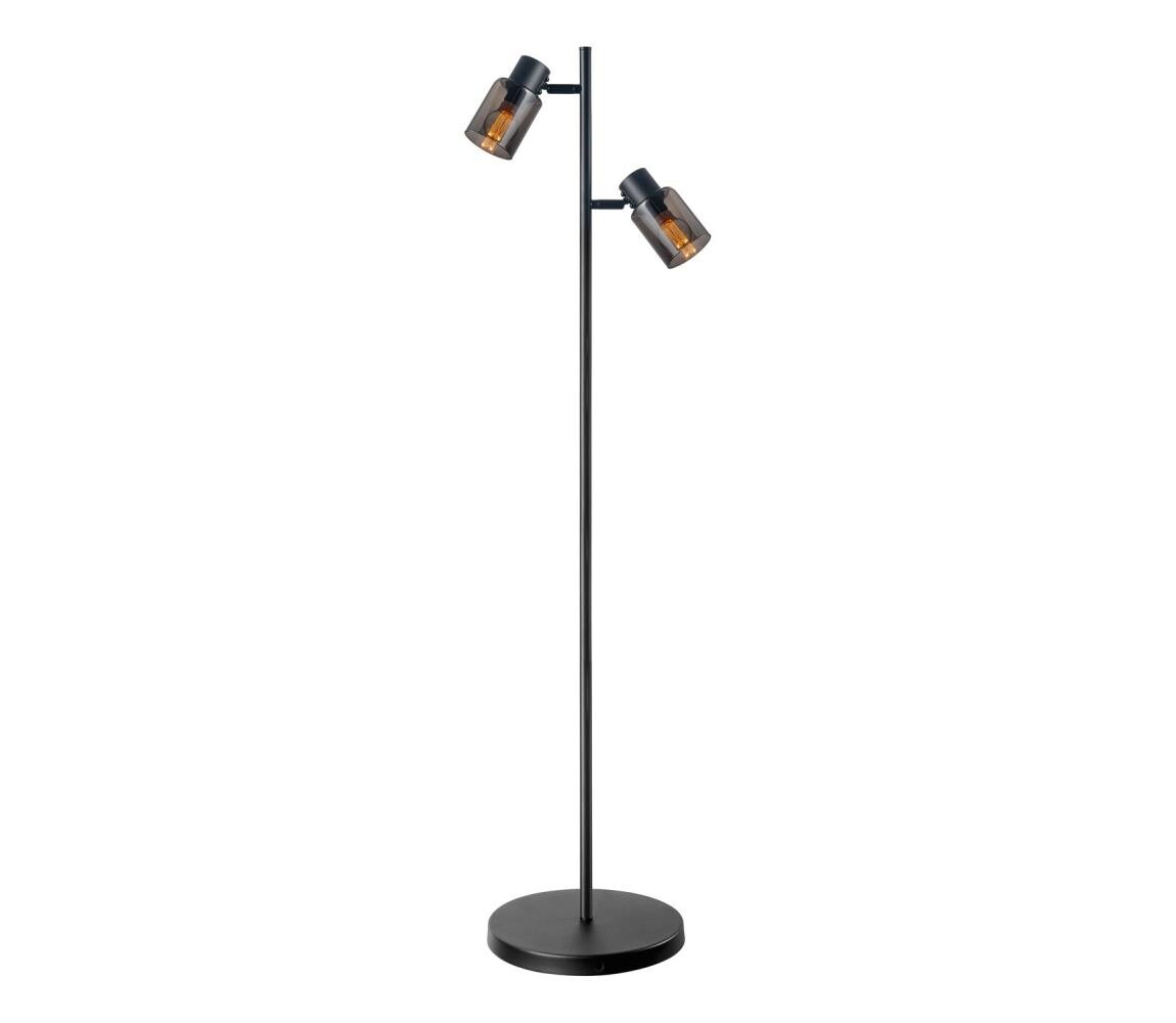 Stojací lampa REBECCA 2xE14/8W/230V černá/kouřová
