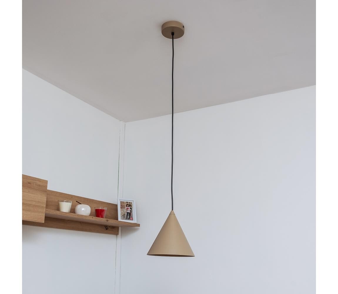 Lustr na lanku ETNA 1xE27/15W/230V pr. 18,5 cm béžová