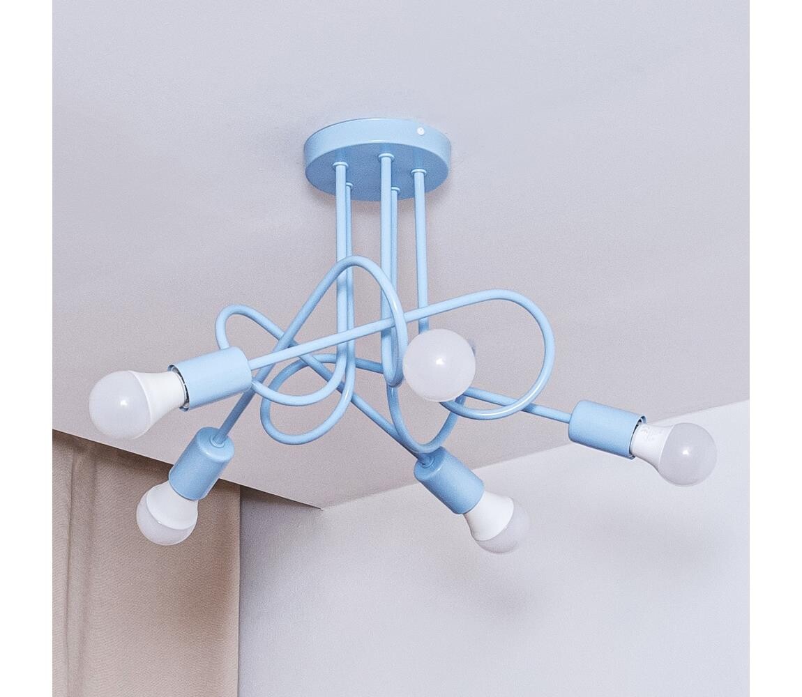 Přisazený lustr OXFORD 5xE27/15W/230V modrá