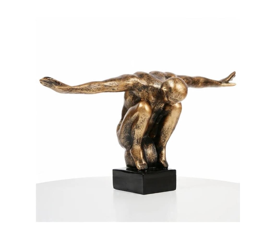 Estilo Home Stolní dekorace 25x41x20 cm pryskyřice/zlatá patina