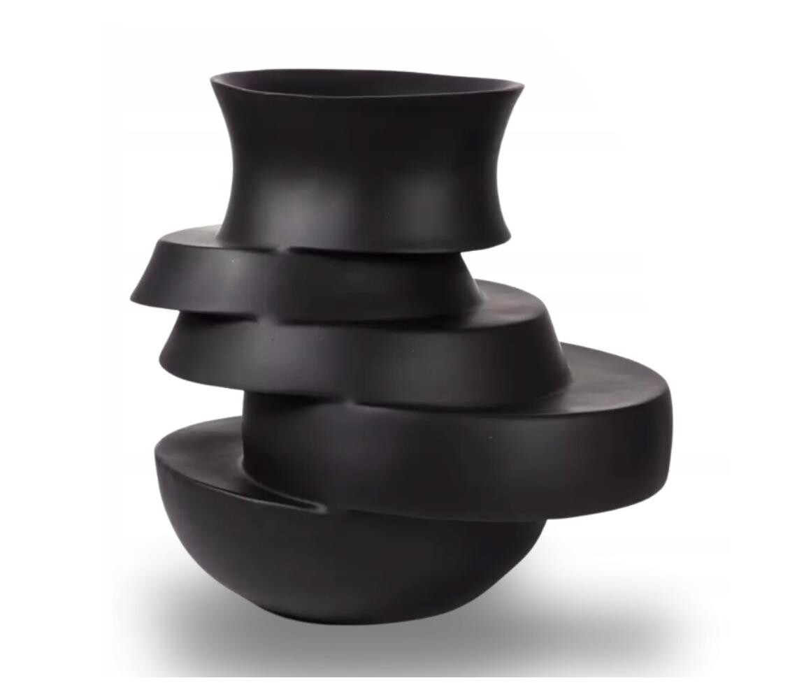 Estilo Home Váza 38x33x36 cm pryskyřice/matná černá