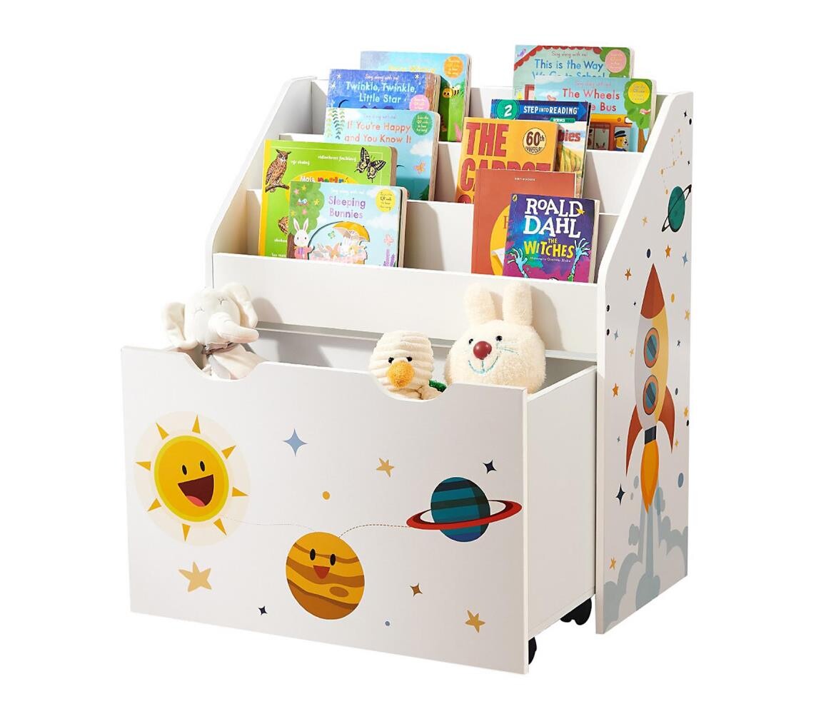 Dětská knihovnička se zásuvkou ANET bílá