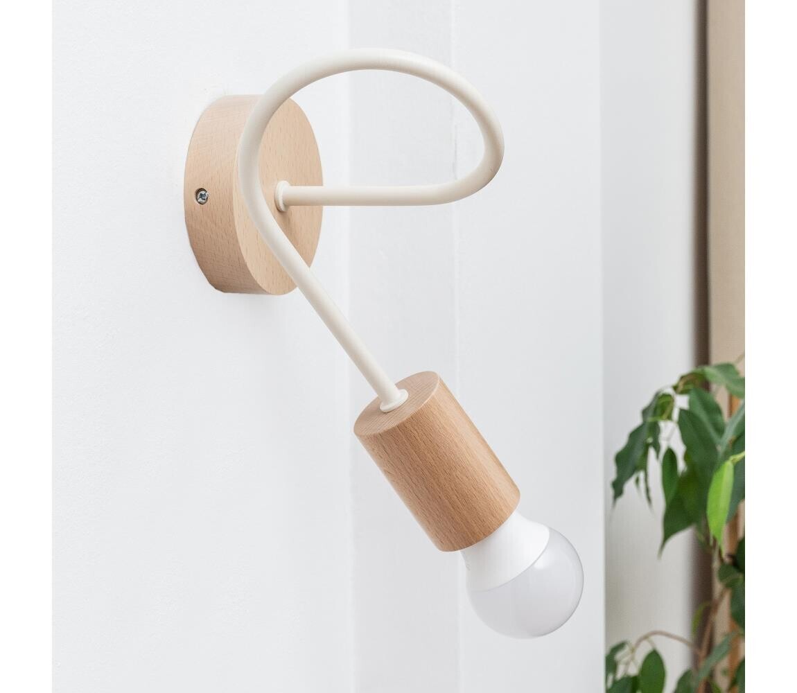 Nástěnné svítidlo OXFORD 1xE27/15W/230V borovice/krémová