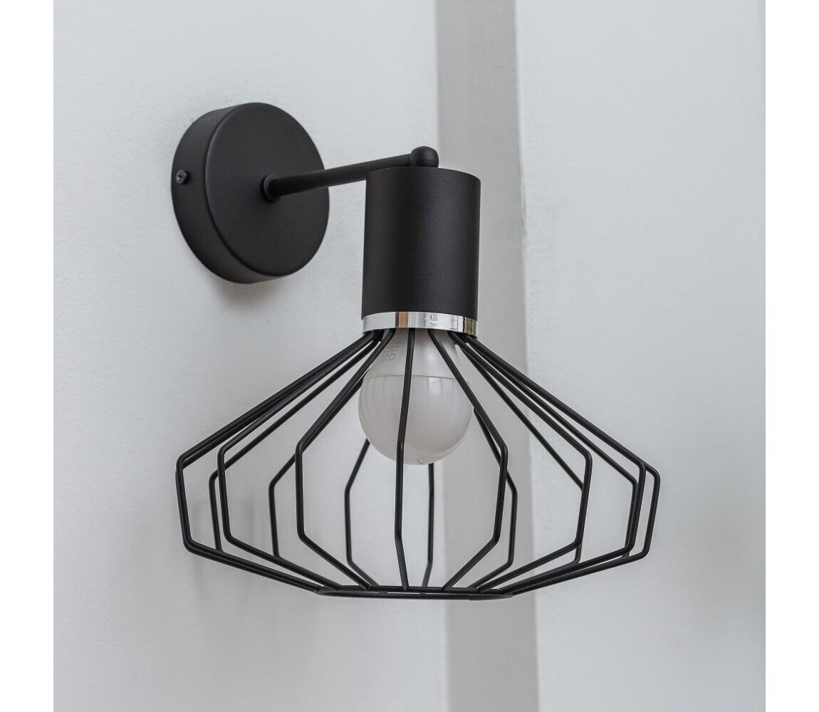 Nástěnná lampa SOLANO 1xE27/15W/230V černá/lesklý chrom