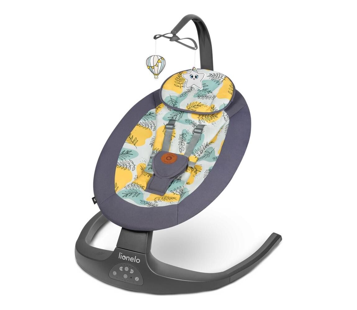 Lionelo Lionelo - Dětské houpátko s melodií RALF 4xAA Grey Concrete + dálkové ovládání