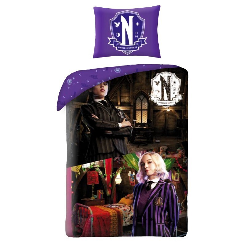 Halantex Povlečení z mikrovlákna 140x200 + 70x90 cm - Wednesday a Enid