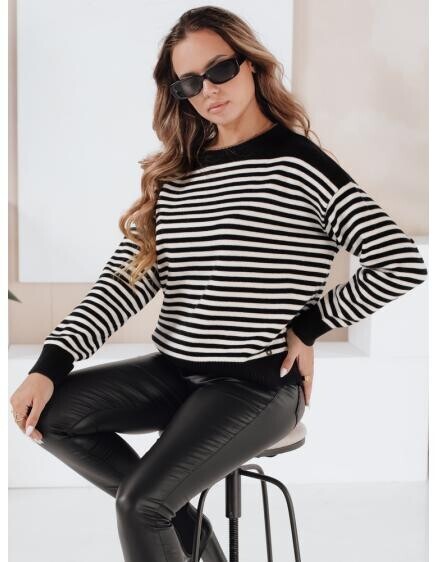 Dámský svetr pruhovaný ELVARA černý