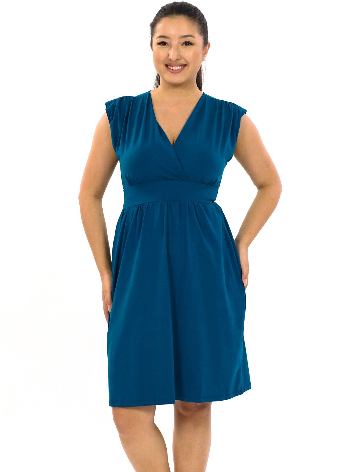 Himalife Šaty Plain Laie - petrolejová Velikost: S/M