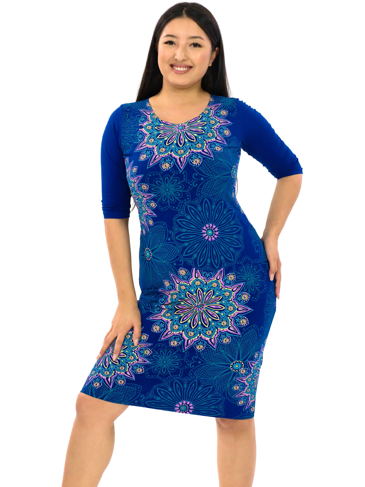 Himalife Šaty s 3/4 rukávem Ellen - královská modrá Velikost: S