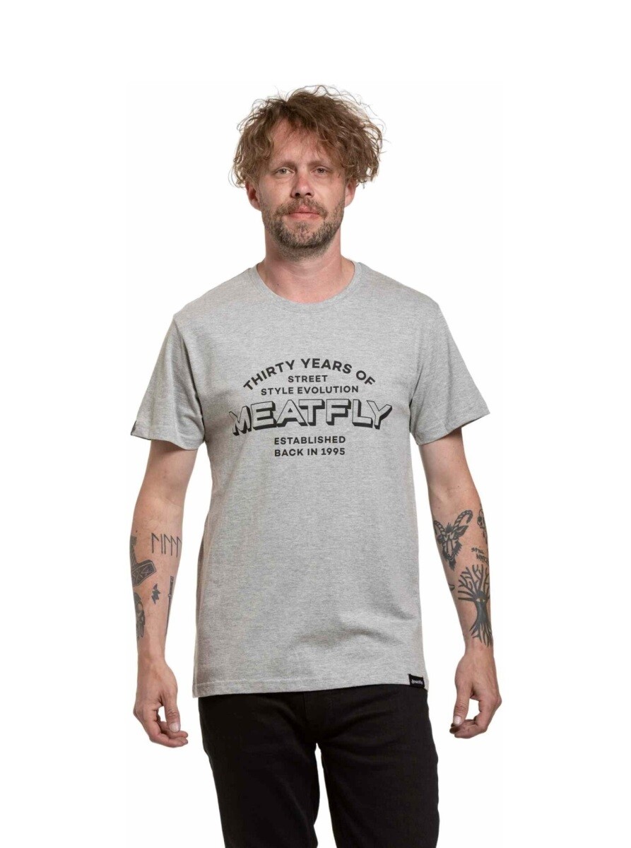 Pánské tričko meatfly yvans šedá/černá l