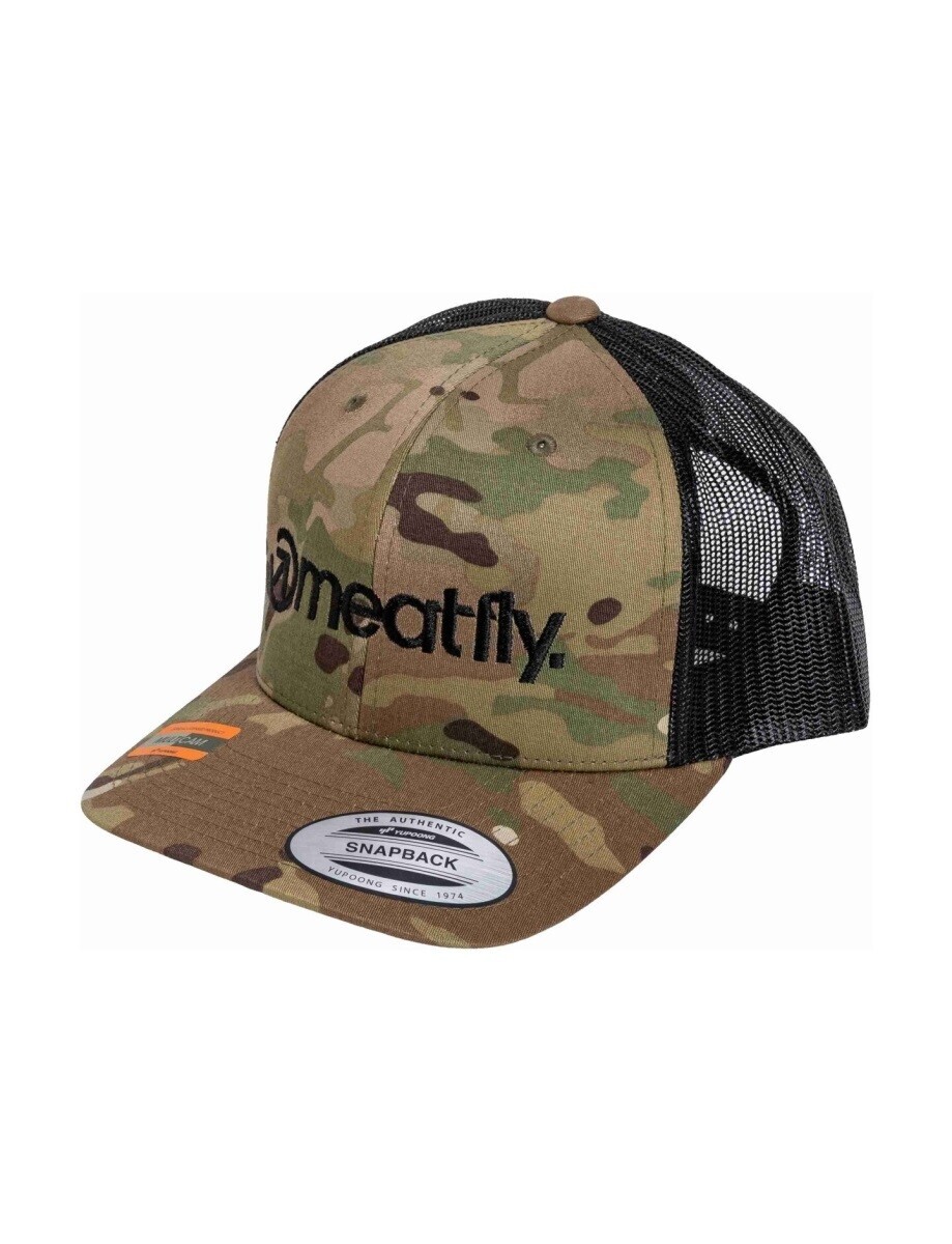 Kšiltovka meatfly mf logo trucker černá/camo one size