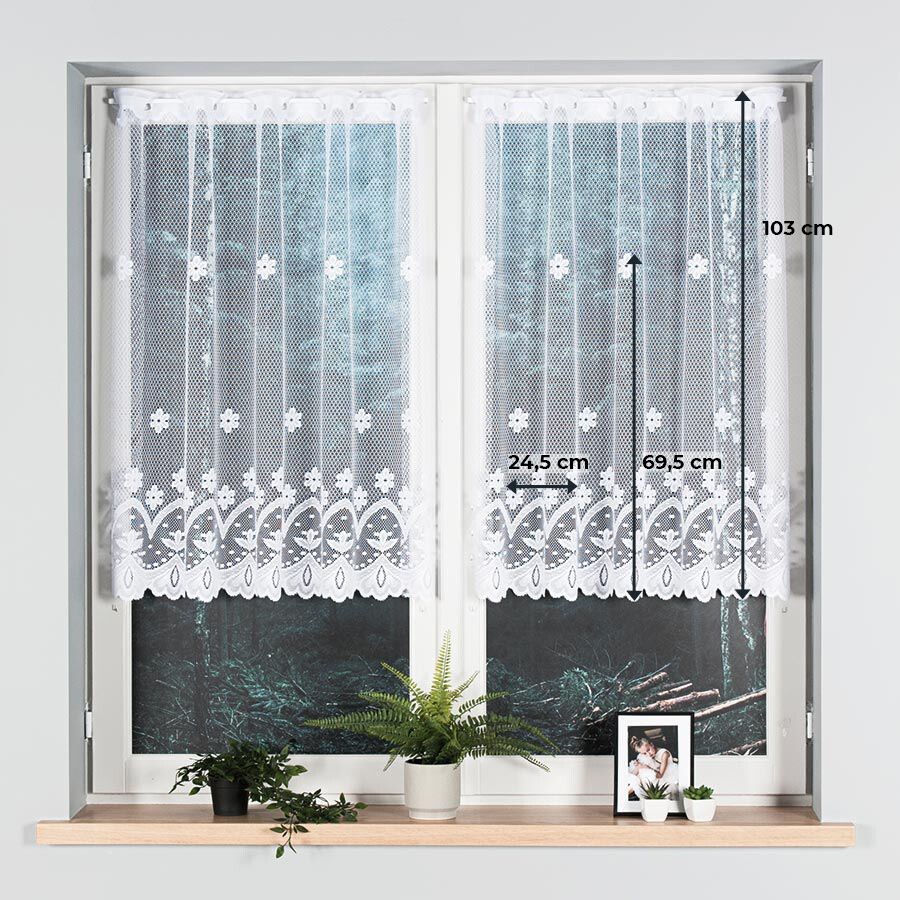 Dekorační metrážová vitrážová záclona MILA bílá výška 100 cm MyBestHome