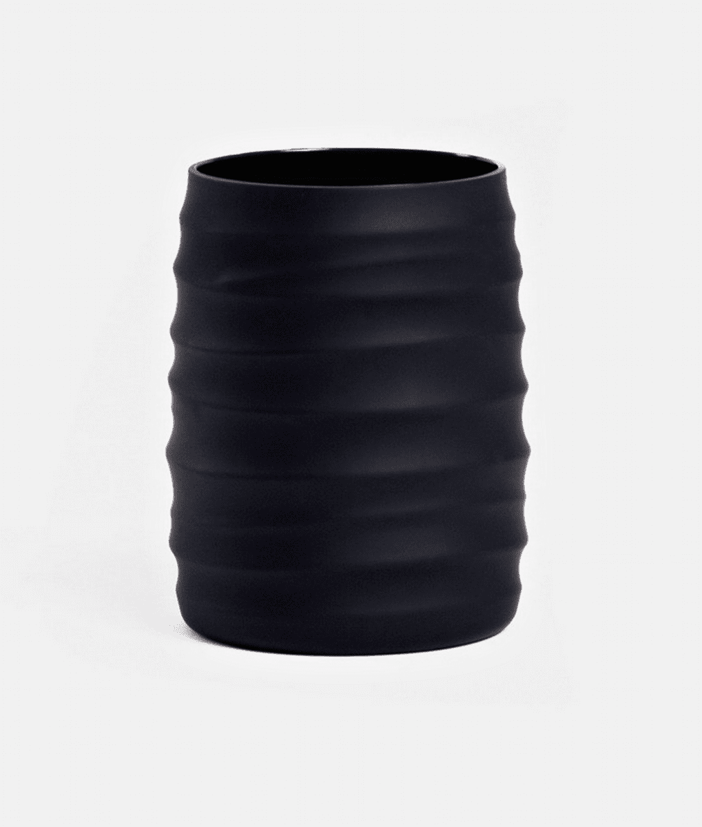 Koupelnový hrnek | TORUS | reliéfní černý | 8,2 x 8,2 x 11 cm | 733703