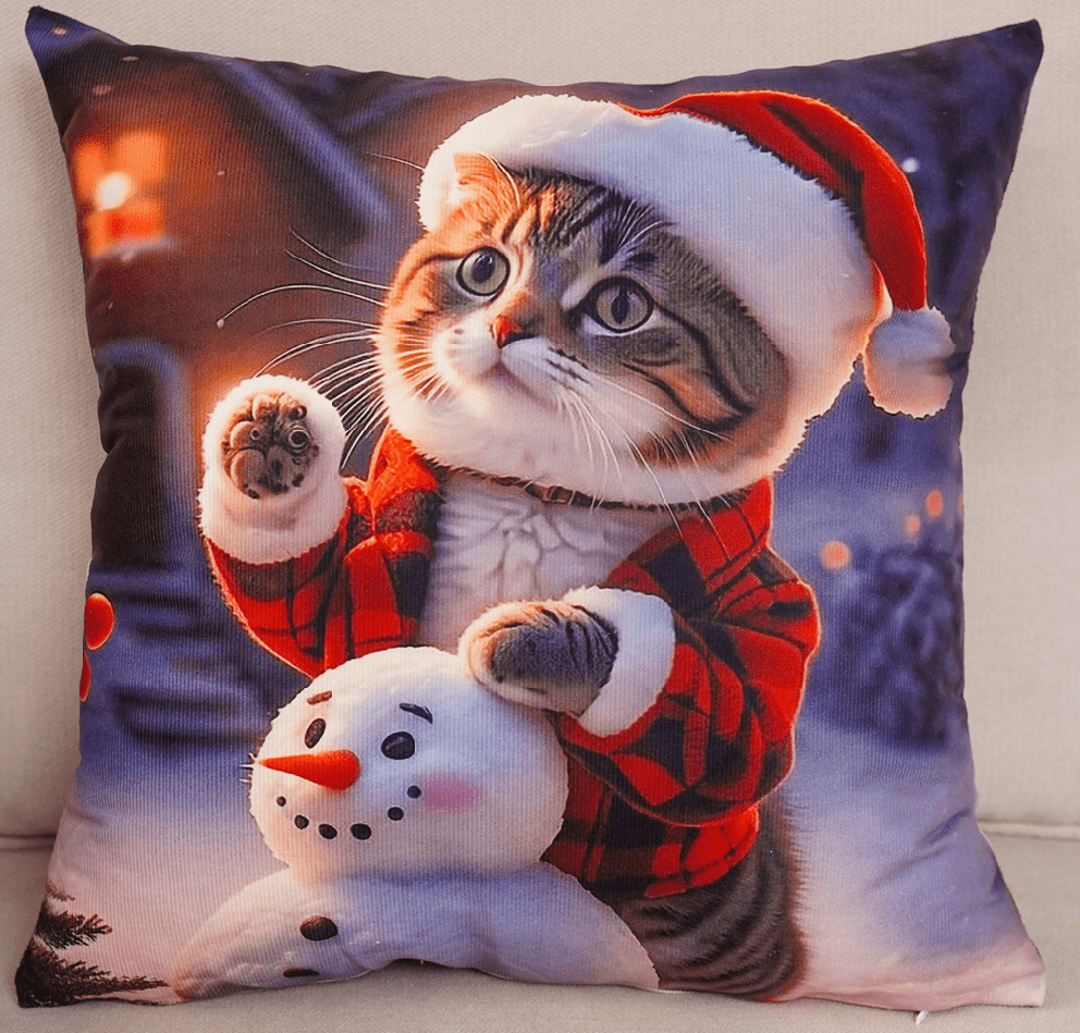 Vánoční polštář MEDVÍDEK NA SANÍCH 40x40 cm Mybesthome Varianta: Povlak na polštář, 40x40 cm