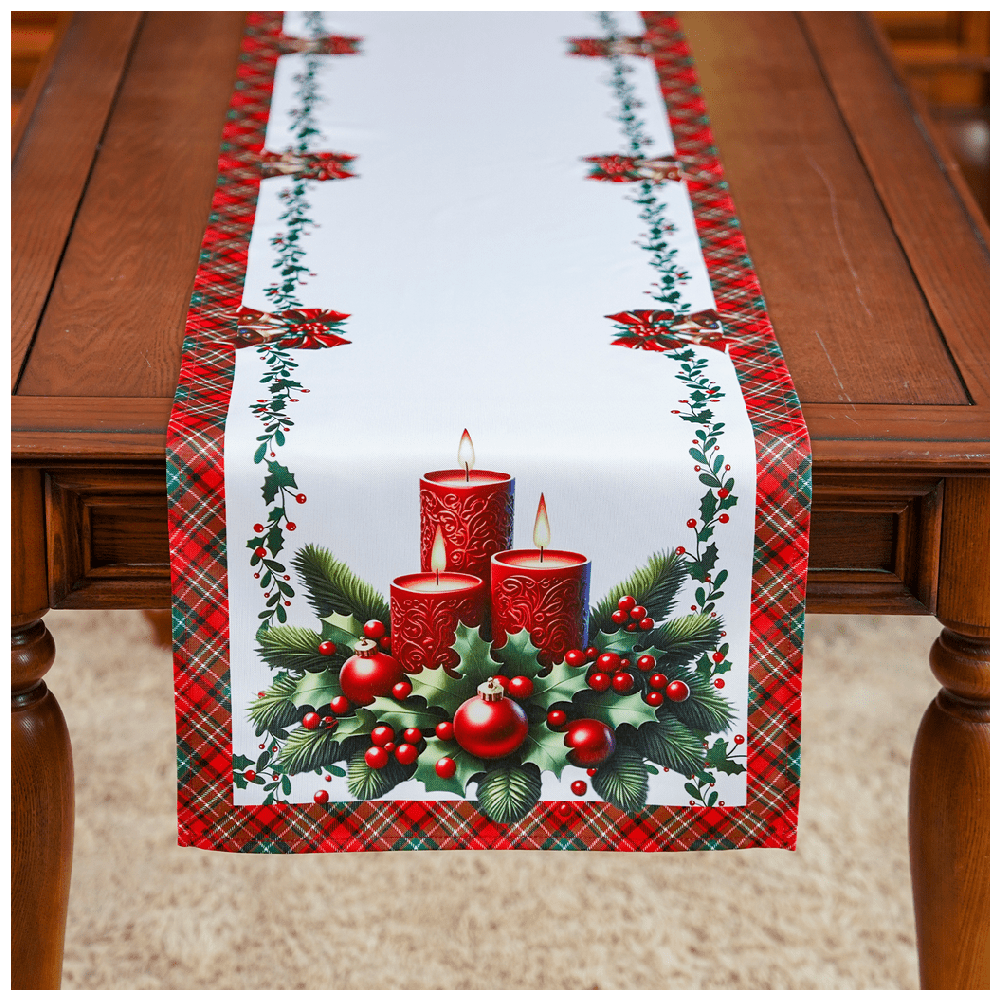 Vánoční ubrus - běhoun na stůl XMAS CANDLES 40x180 cm Mybesthome