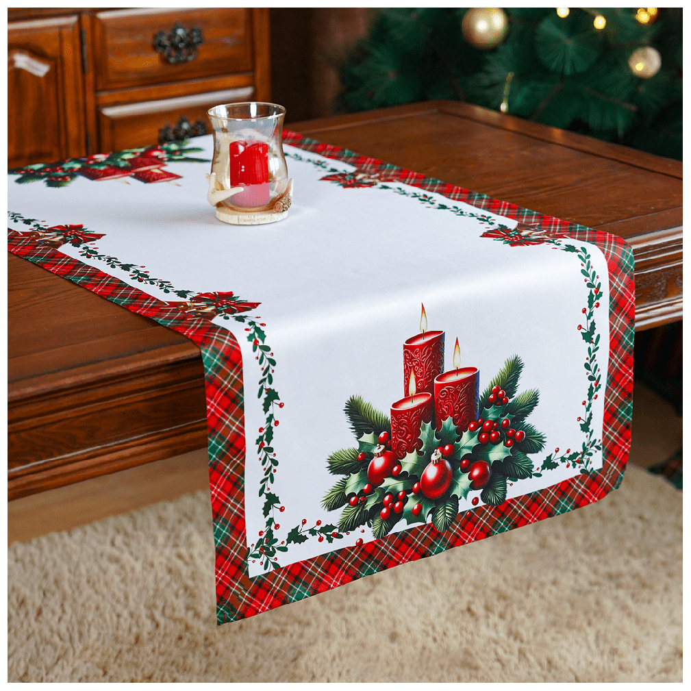 Vánoční ubrus - běhoun na stůl XMAS CANDLES 40x85 cm Mybesthome