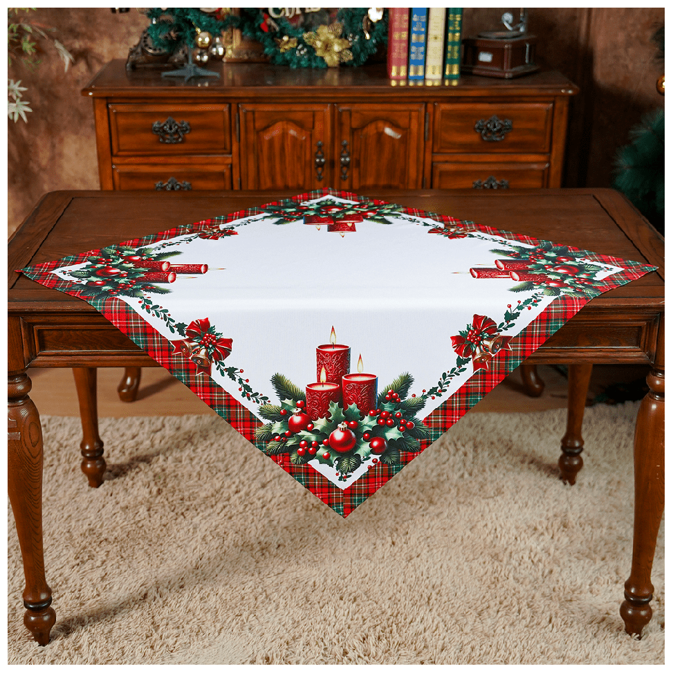Vánoční ubrus na stůl XMAS CANDLES 85x85 cm Mybesthome