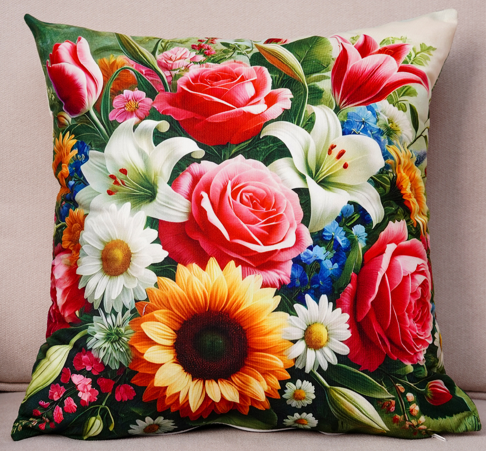 Dekorační polštář FLOWERS 45x45 cm  Mybesthome Varianta: Povlak na polštář, 45x45 cm