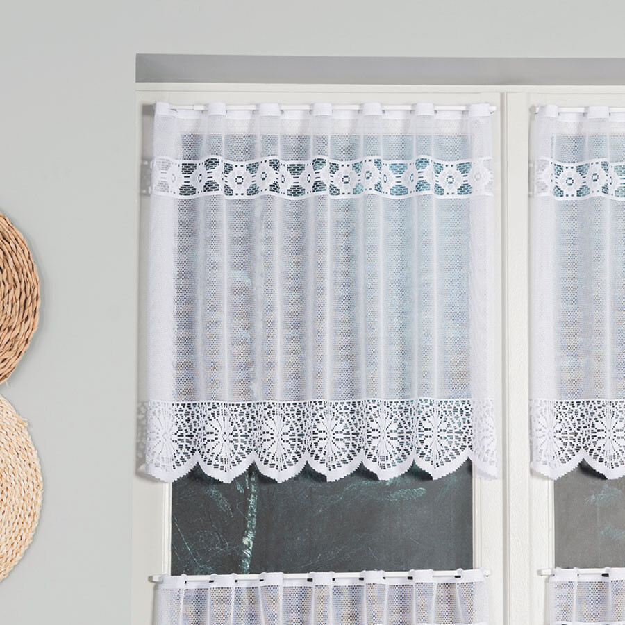 Dekorační metrážová vitrážová záclona NELLA bílá výška 70 cm různé rozměry MyBestHome Rozměr: 80 cm
