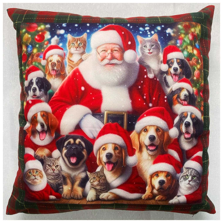 Vánoční polštář SANTAS FRIENDS 45x45 cm Mybesthome Varianta: Povlak na polštář, 45x45 cm