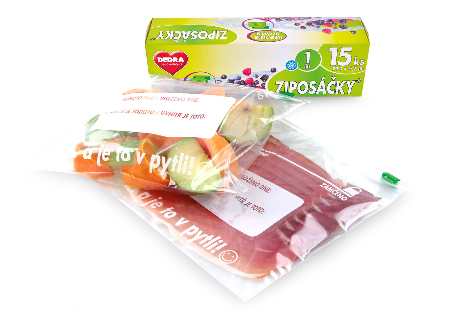 ZIPOSÁČKY® | 15 ks | potravinové sáčky se zipem 1 L