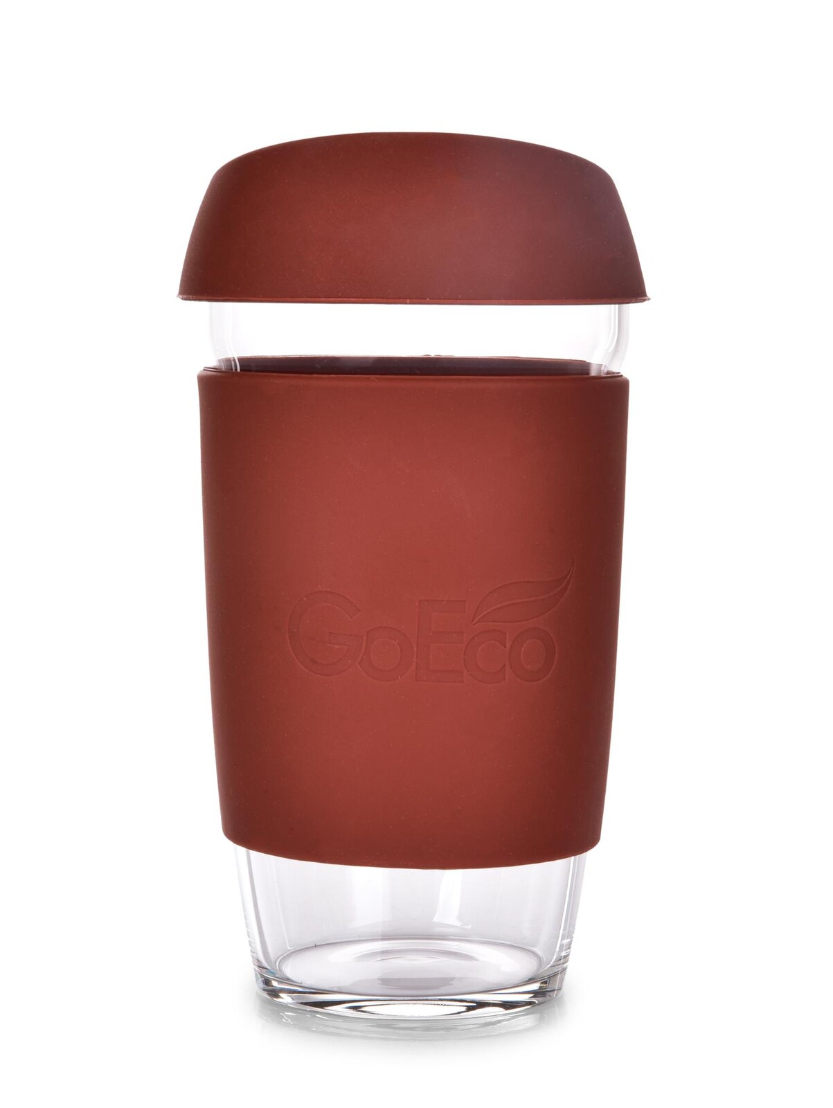 KELIMERO® | skleněný kelímek na kávu TO GO 500 ml | se silikonovým víčkem a manžetou čokoládový