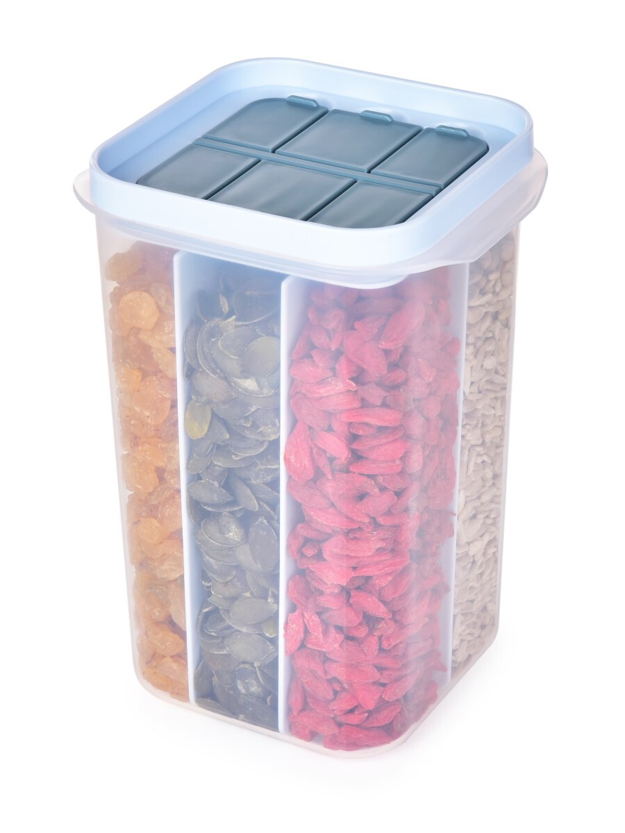 HERMETIC FRESH 6v1 | dóza na potraviny se 6 přihrádkami a sypátky ve víčku | 1200 ml