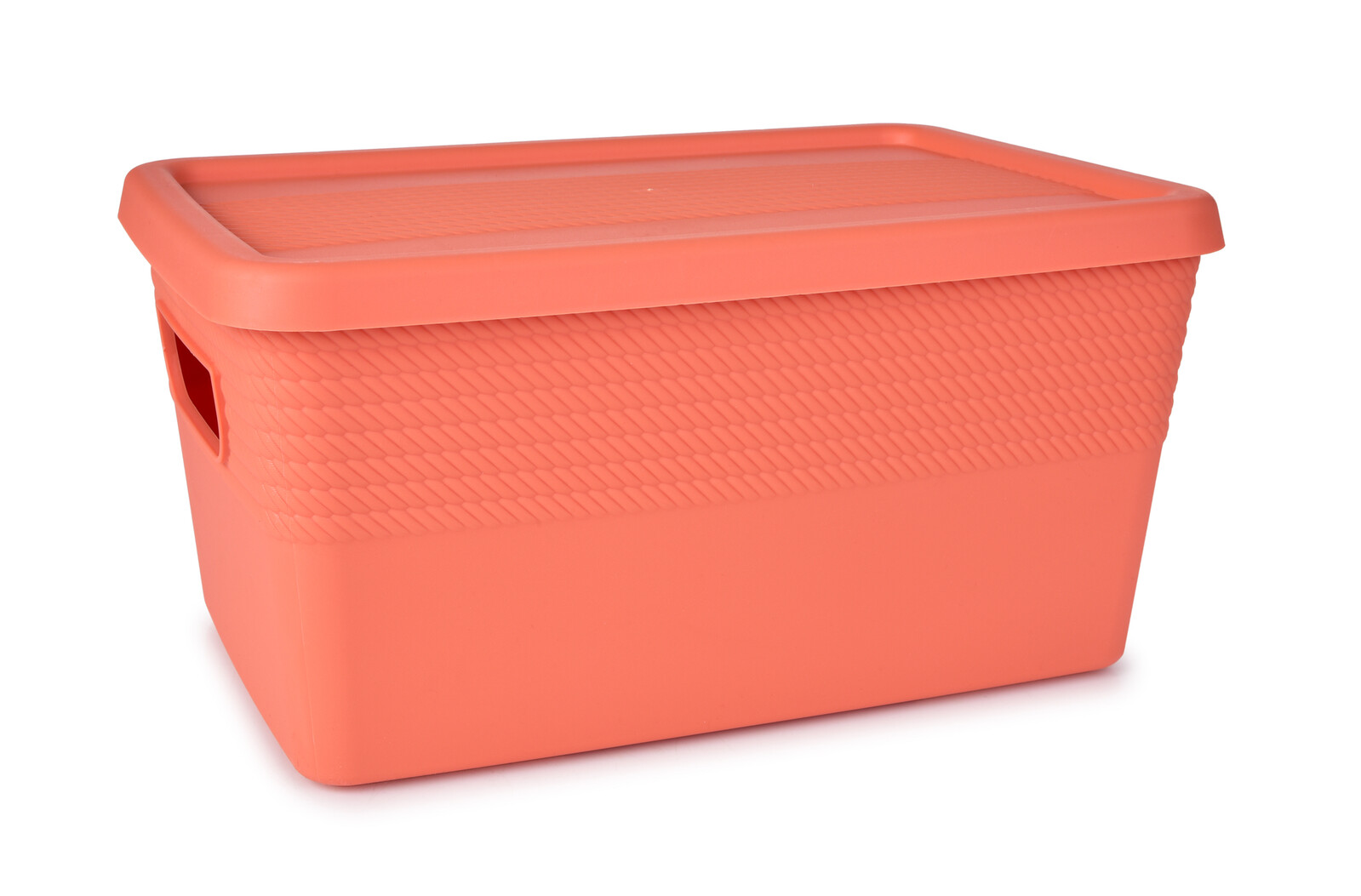 PRAKTIK | úložný box s víkem | 27,5 cm lososový