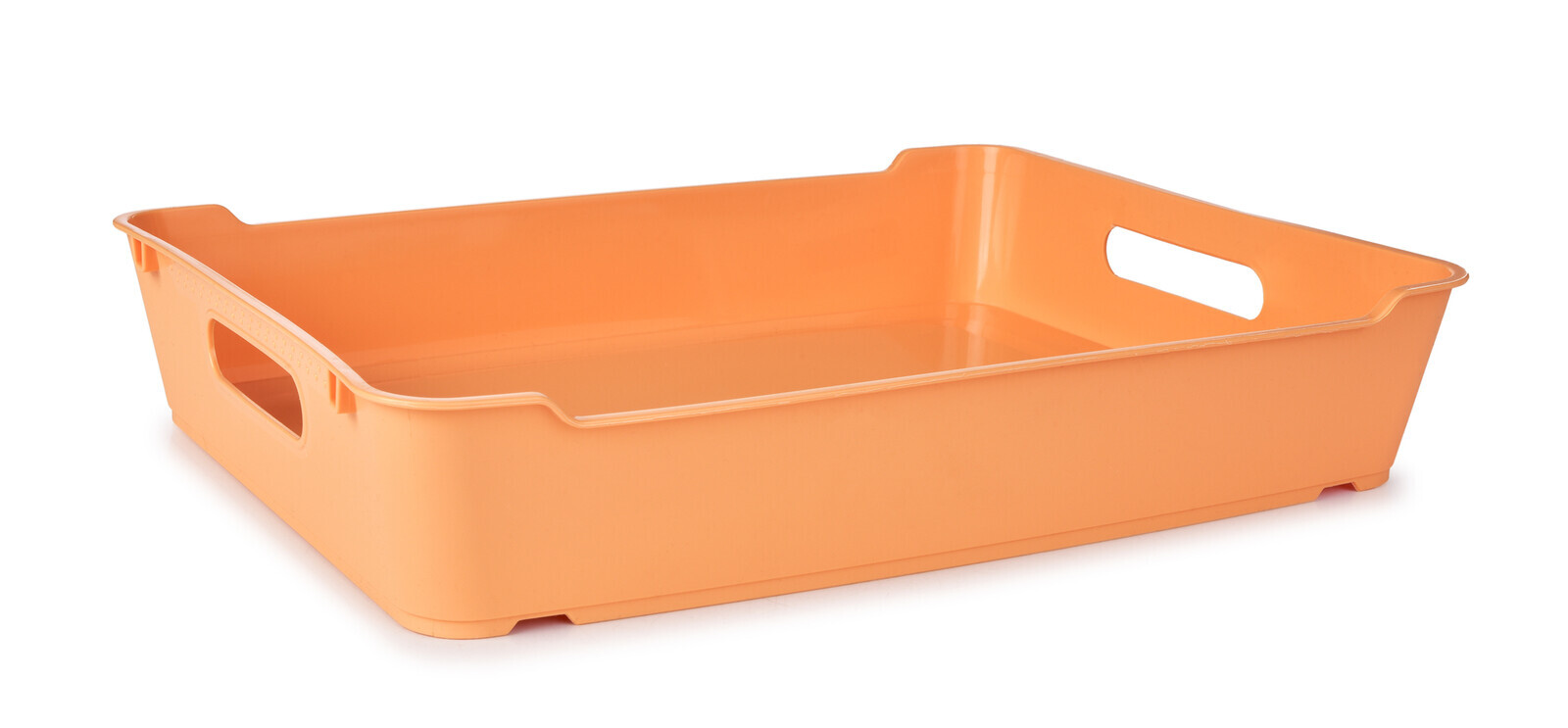 PRAKTIK | plastový tác/podnos s úchyty po stranách | 35 cm meruňkový